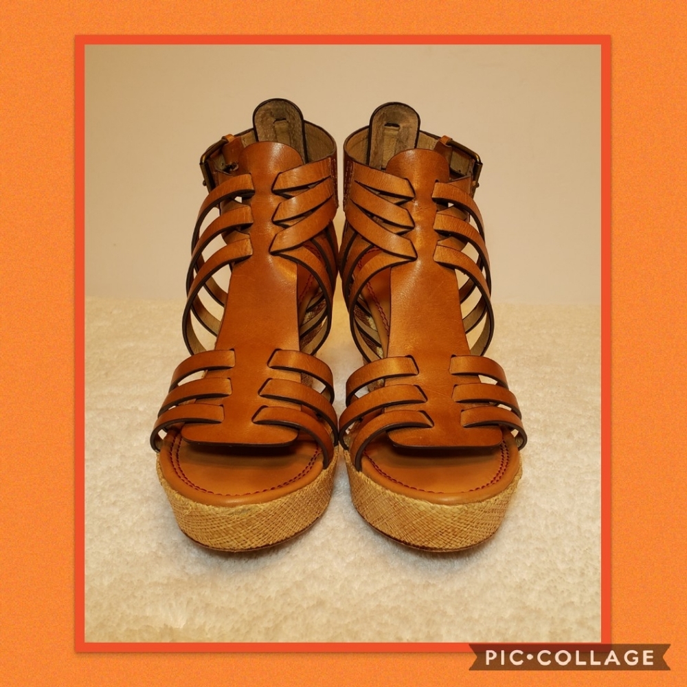 Trask Platform Leather Wedges Size 9 - Picture 6 of 8